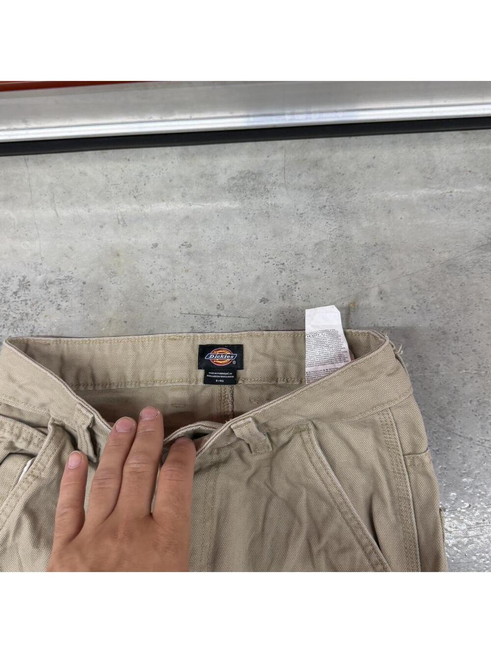 vintage dickies beige relaxed baggy fit dungaree cargo pants size 0 WOMENS - Picture 3 of 4